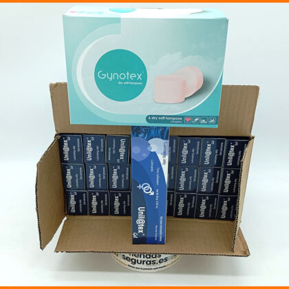 Caja 24 Lubricantes Unilatex 82 gr + 1 Caja 6 Gynotex Soft Tampons